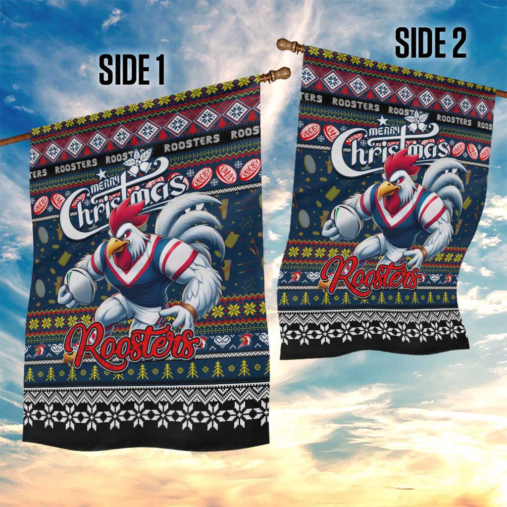 Roosters Rugby Xmas Garden Flag Australia NRL Mascot - Vibe Hoodie Shop