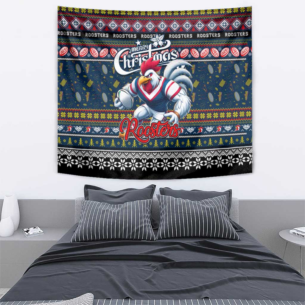 Roosters Rugby Xmas Tapestry Australia NRL Mascot - Vibe Hoodie Shop