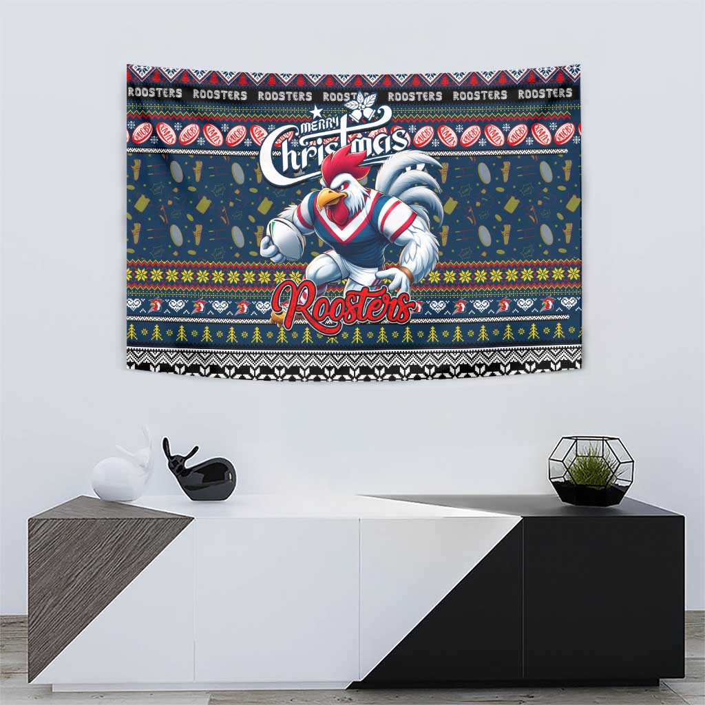 Roosters Rugby Xmas Tapestry Australia NRL Mascot - Vibe Hoodie Shop