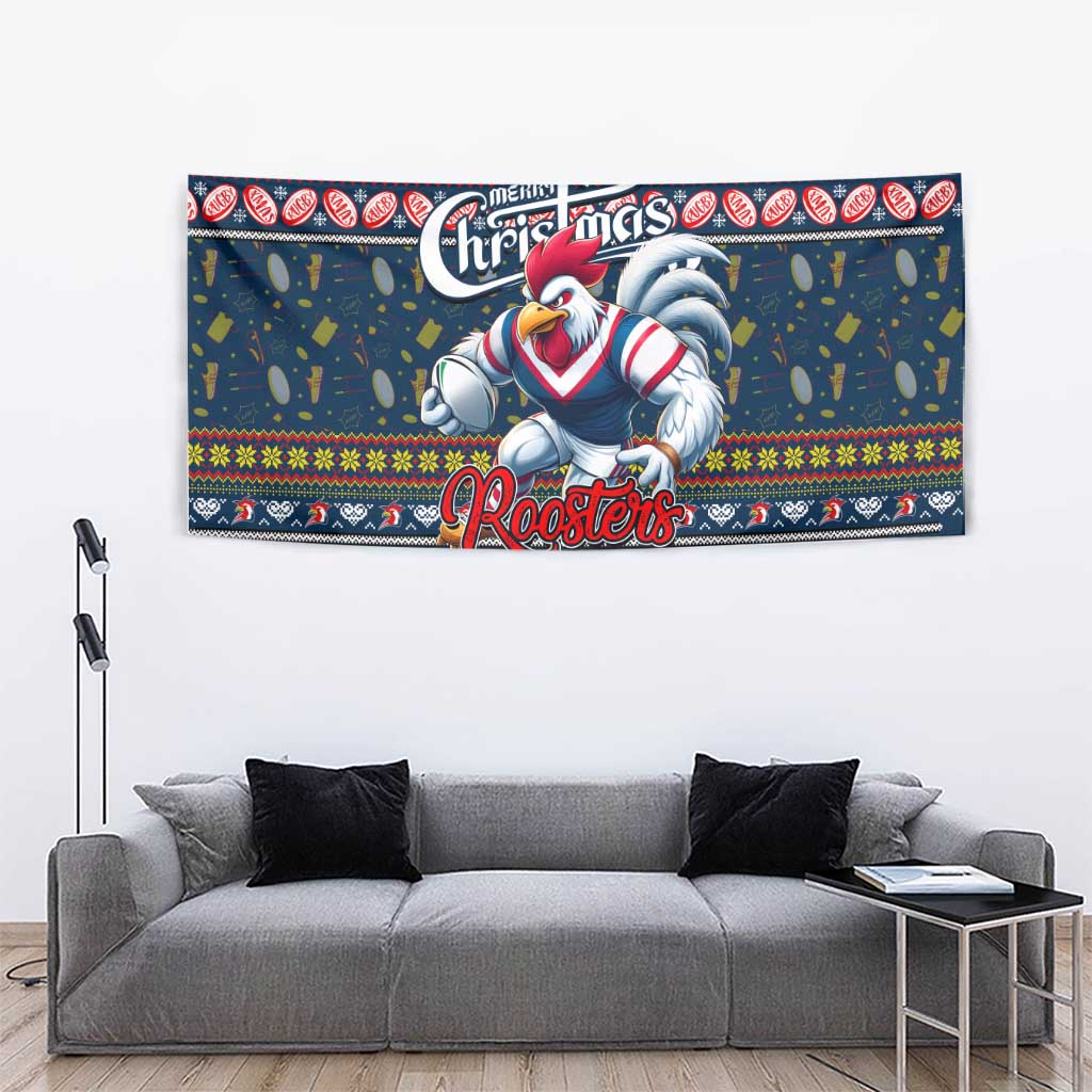 Roosters Rugby Xmas Tapestry Australia NRL Mascot - Vibe Hoodie Shop