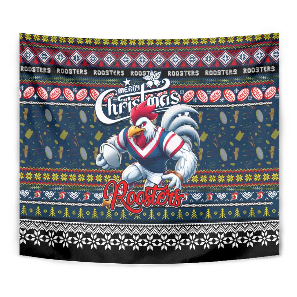 Roosters Rugby Xmas Tapestry Australia NRL Mascot - Vibe Hoodie Shop