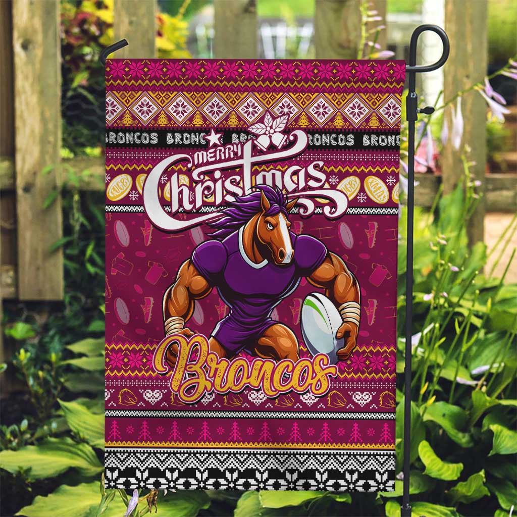 Broncos Rugby Xmas Garden Flag Australia NRL Mascot - Vibe Hoodie Shop