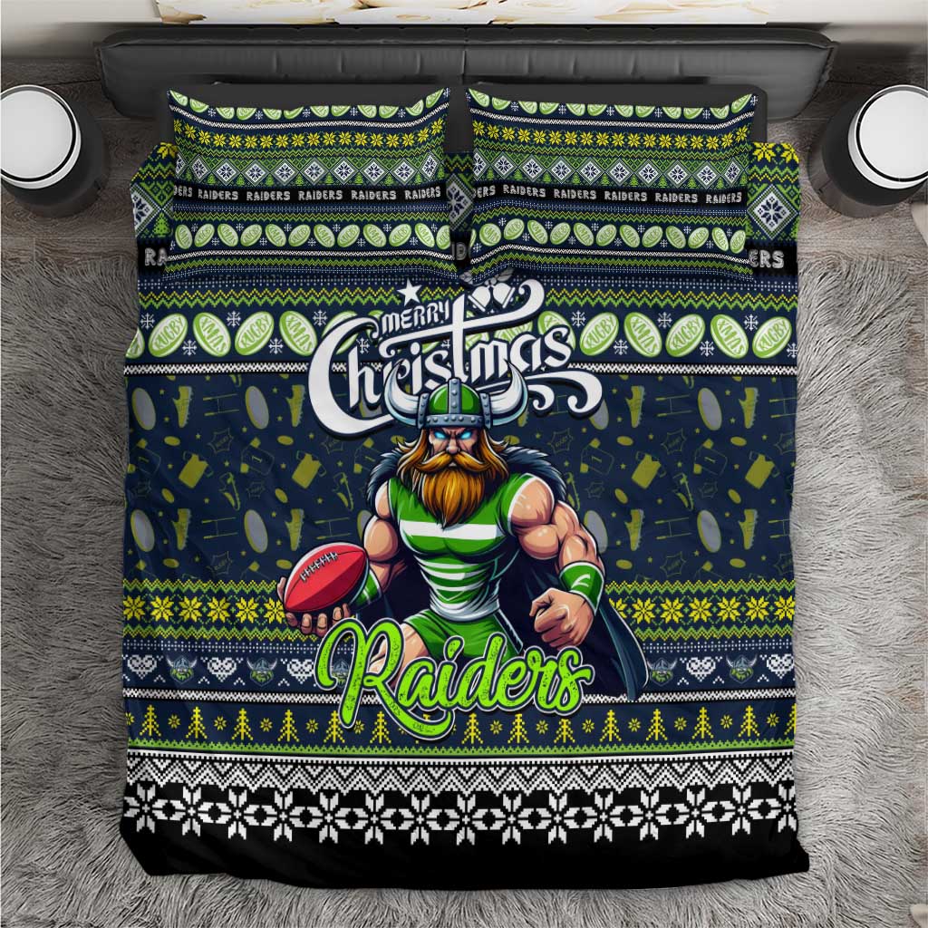 Raiders Rugby Xmas Bedding Set Australia NRL Mascot - Vibe Hoodie Shop