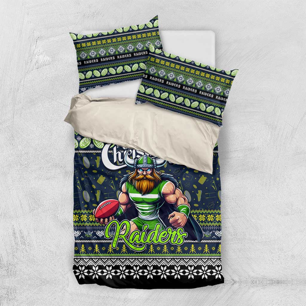 Raiders Rugby Xmas Bedding Set Australia NRL Mascot - Vibe Hoodie Shop