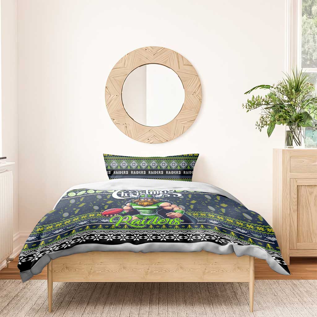 Raiders Rugby Xmas Bedding Set Australia NRL Mascot - Vibe Hoodie Shop