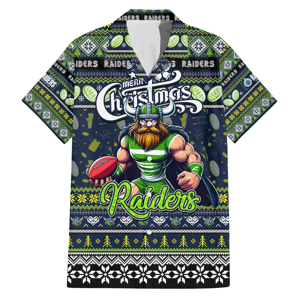 Personalized Raiders Rugby Xmas Family Matching Mermaid Dress and Hawaiian Shirt Australia NRL Mascot