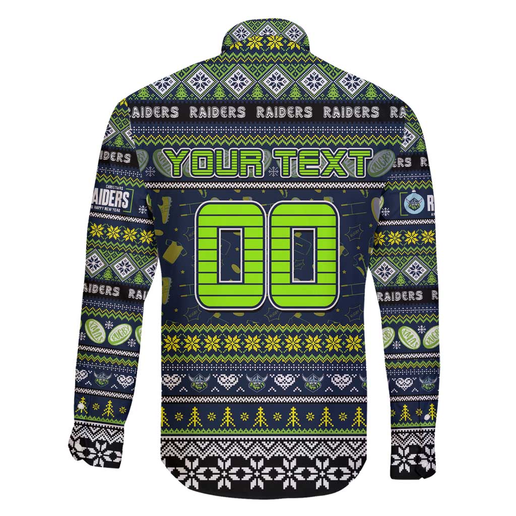 Personalized Raiders Rugby Xmas Family Matching Off Shoulder Short Dress and Hawaiian Shirt Australia NRL Mascot