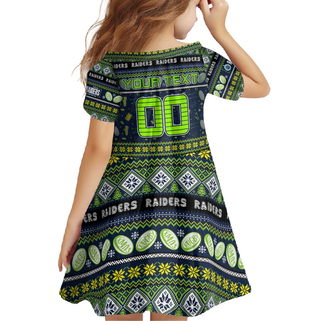 Personalized Raiders Rugby Xmas Family Matching Short Sleeve Bodycon Dress and Hawaiian Shirt Australia NRL Mascot