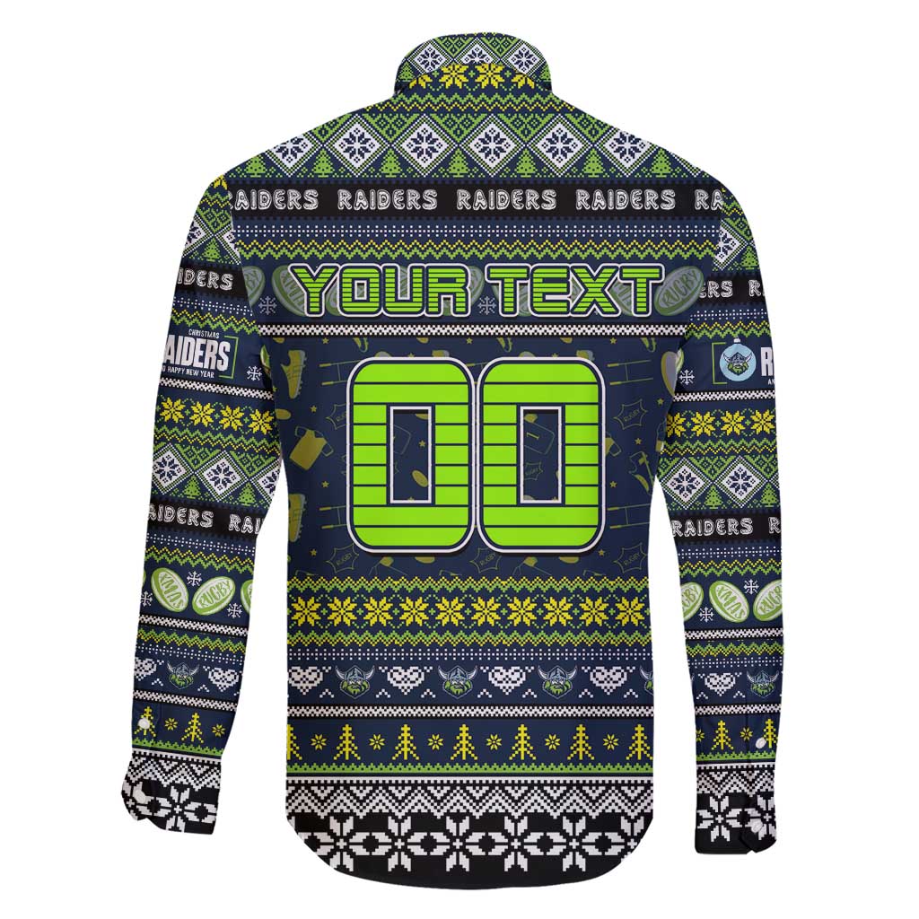 Personalized Raiders Rugby Xmas Family Matching Short Sleeve Bodycon Dress and Hawaiian Shirt Australia NRL Mascot