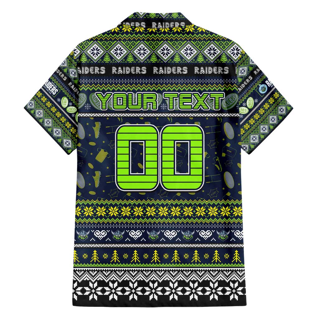 Personalized Raiders Rugby Xmas Family Matching Tank Maxi Dress and Hawaiian Shirt Australia NRL Mascot