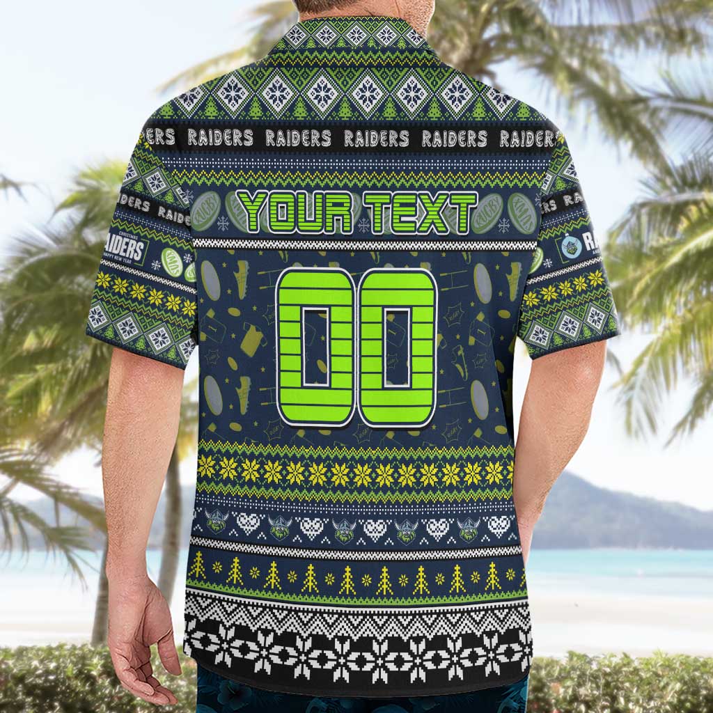 Personalized Raiders Rugby Xmas Hawaiian Shirt Australia NRL Mascot - Vibe Hoodie Shop