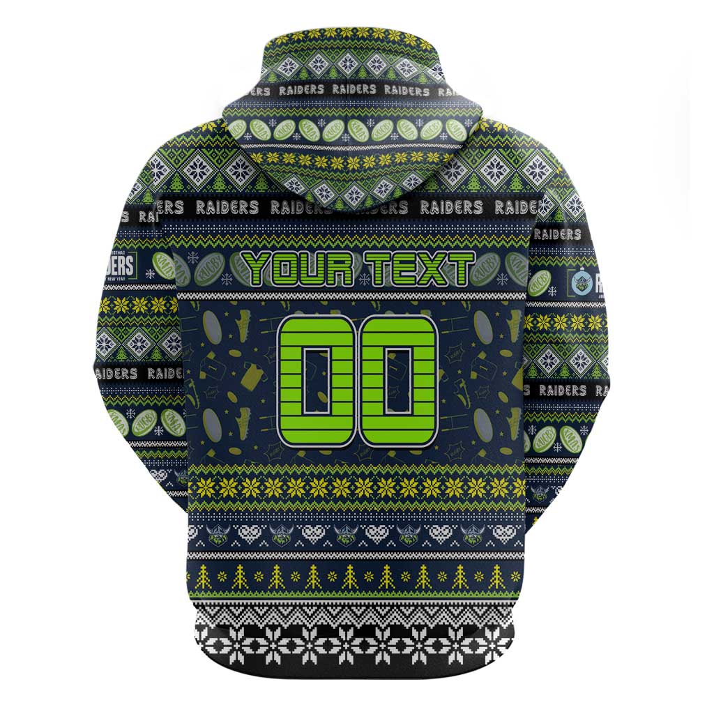 Personalized Raiders Rugby Xmas Hoodie Australia NRL Mascot - Vibe Hoodie Shop