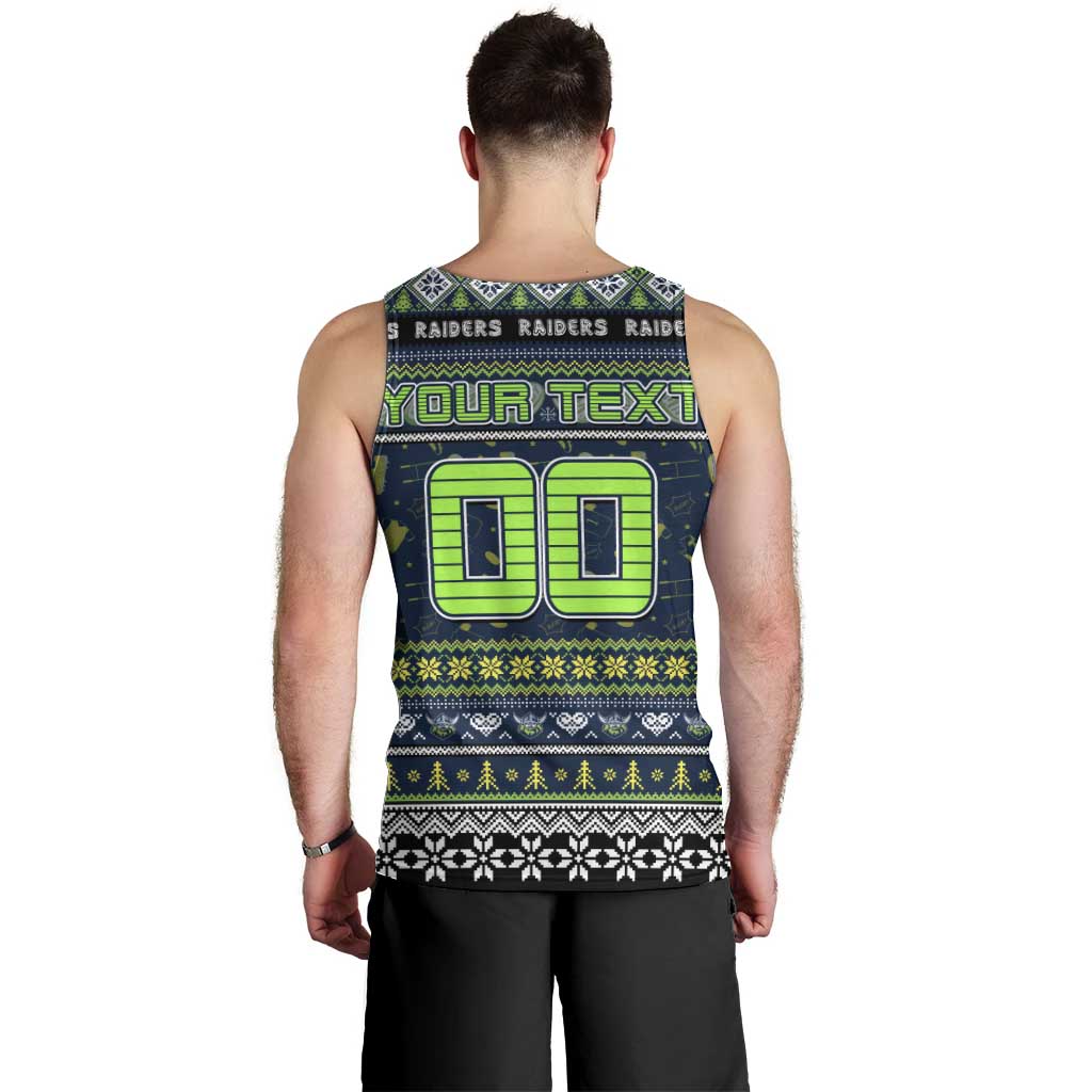 Personalized Raiders Rugby Xmas Men Tank Top Australia NRL Mascot - Vibe Hoodie Shop