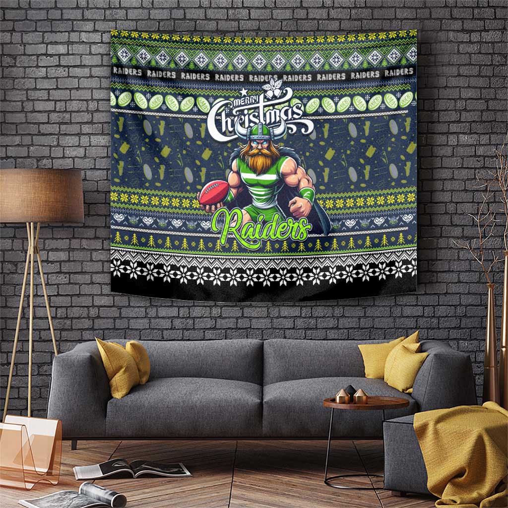 Raiders Rugby Xmas Tapestry Australia NRL Mascot - Vibe Hoodie Shop