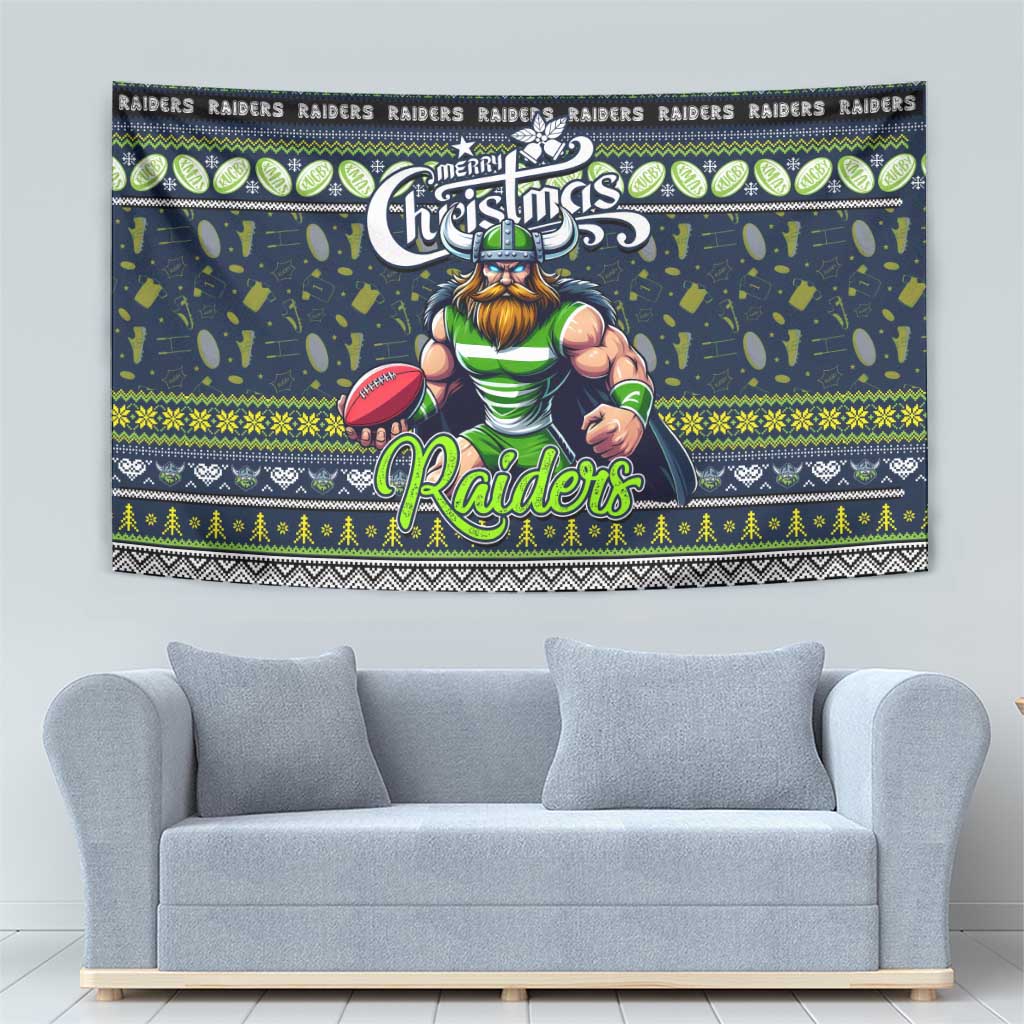 Raiders Rugby Xmas Tapestry Australia NRL Mascot - Vibe Hoodie Shop