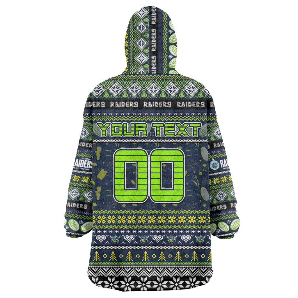 Personalized Raiders Rugby Xmas Wearable Blanket Hoodie Australia NRL Mascot - Vibe Hoodie Shop