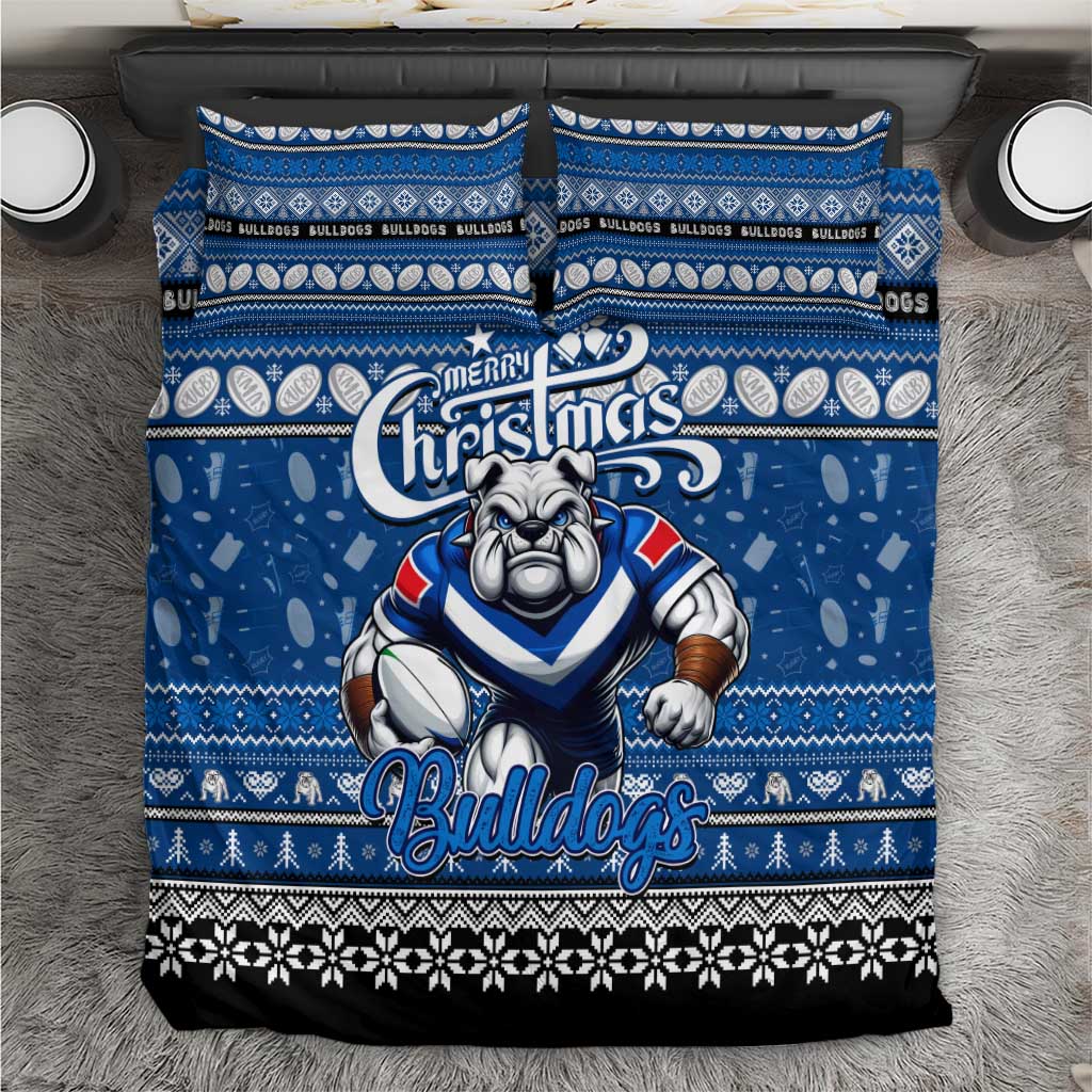 Bulldogs Rugby Xmas Bedding Set Australia NRL Mascot - Vibe Hoodie Shop