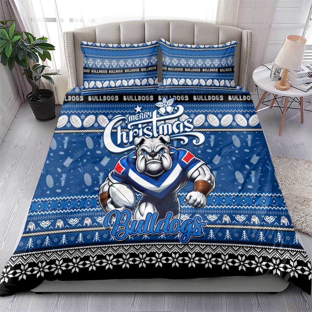 Bulldogs Rugby Xmas Bedding Set Australia NRL Mascot - Vibe Hoodie Shop