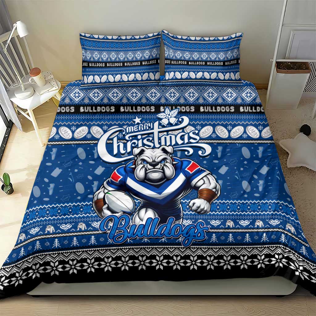 Bulldogs Rugby Xmas Bedding Set Australia NRL Mascot - Vibe Hoodie Shop