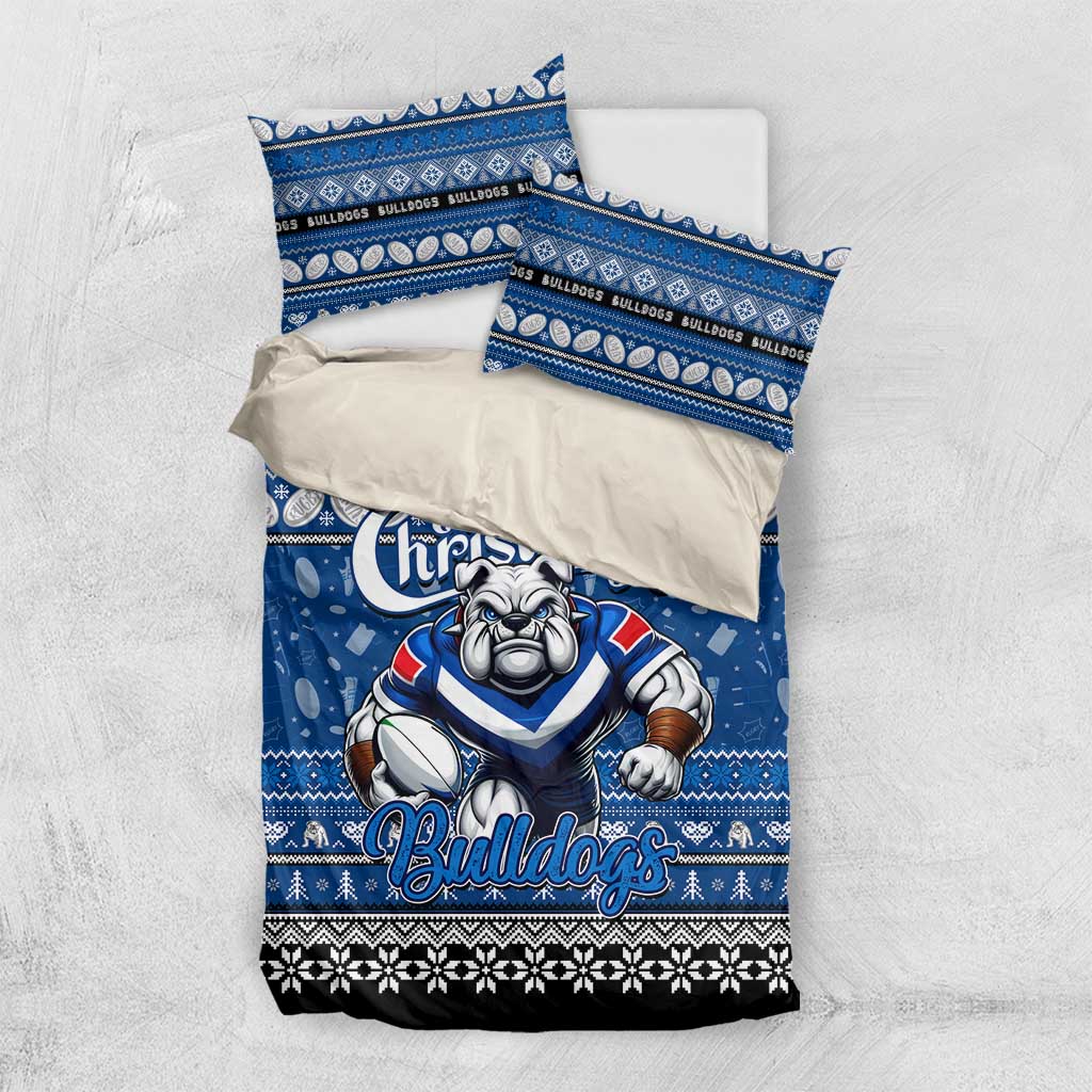 Bulldogs Rugby Xmas Bedding Set Australia NRL Mascot - Vibe Hoodie Shop