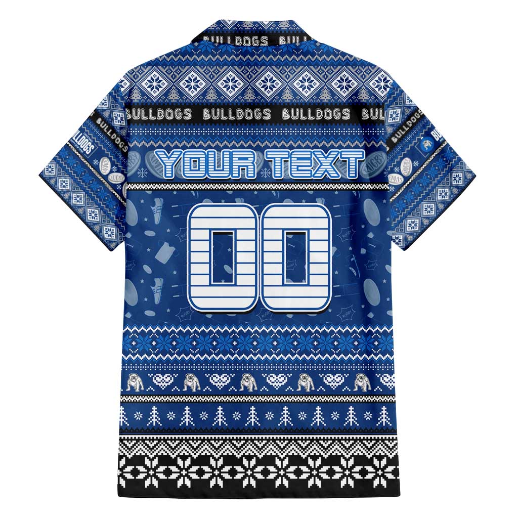 Personalized Bulldogs Rugby Xmas Family Matching Long Sleeve Bodycon Dress and Hawaiian Shirt Australia NRL Mascot