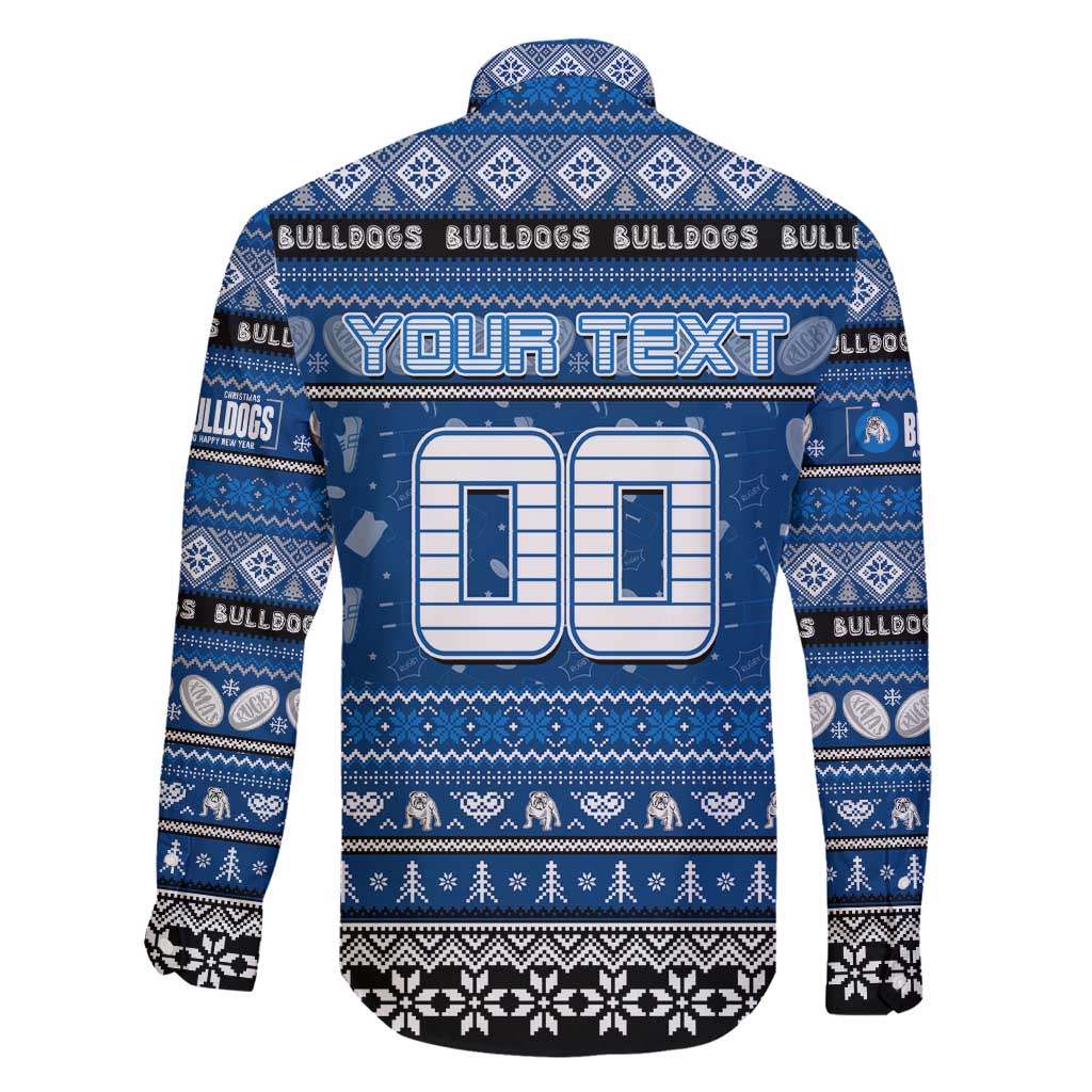 Personalized Bulldogs Rugby Xmas Family Matching Long Sleeve Bodycon Dress and Hawaiian Shirt Australia NRL Mascot