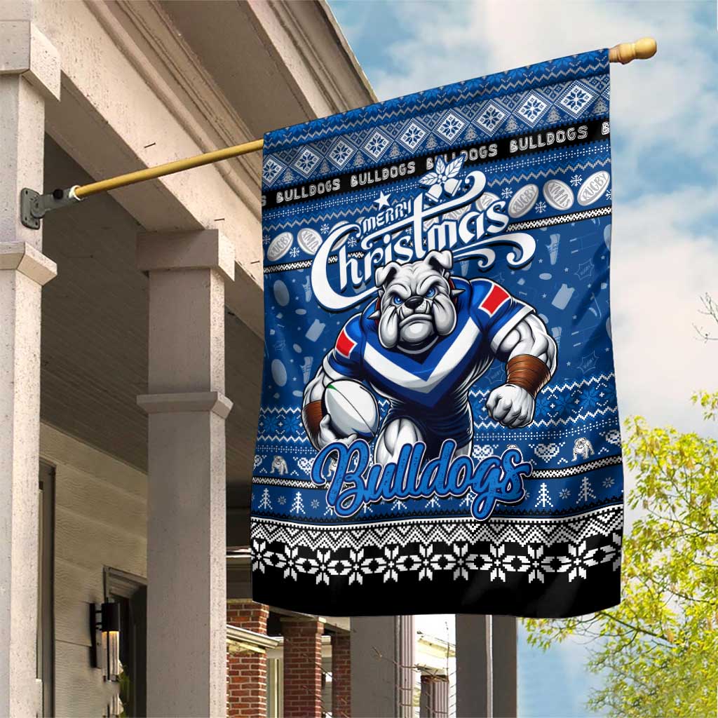 Bulldogs Rugby Xmas Garden Flag Australia NRL Mascot - Vibe Hoodie Shop