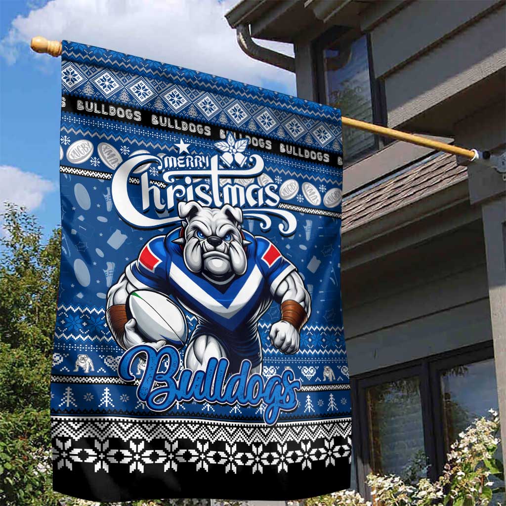 Bulldogs Rugby Xmas Garden Flag Australia NRL Mascot - Vibe Hoodie Shop