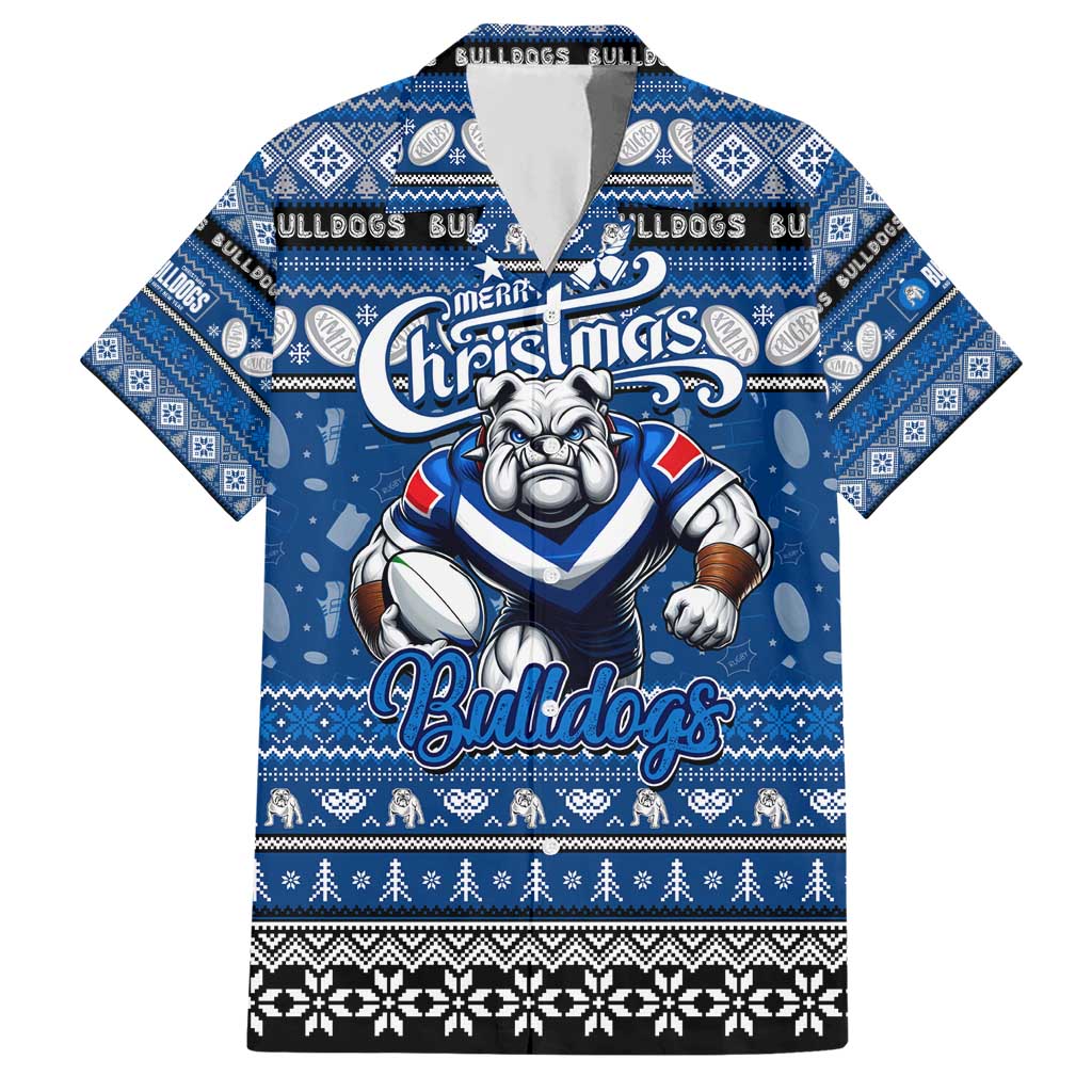 Personalized Bulldogs Rugby Xmas Hawaiian Shirt Australia NRL Mascot - Vibe Hoodie Shop