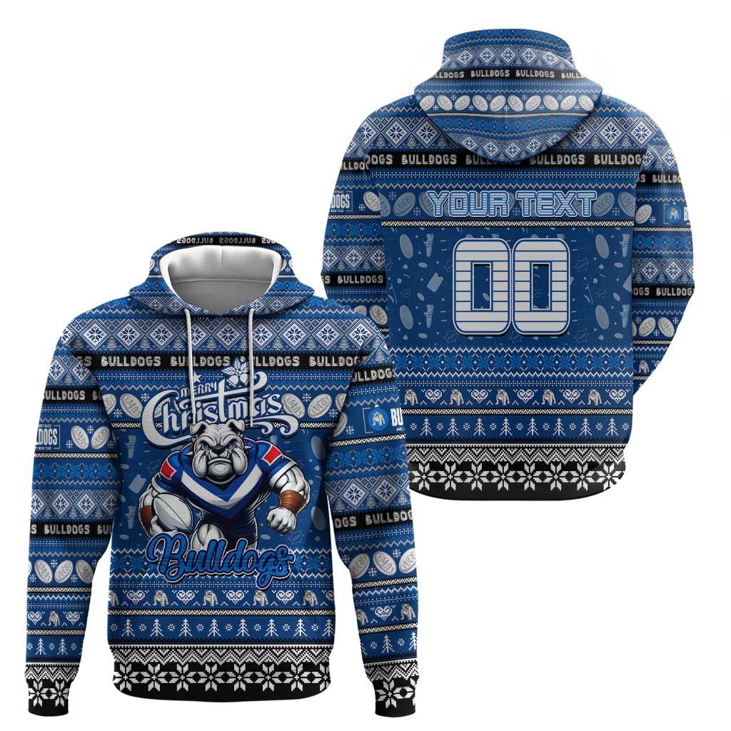 Personalized Bulldogs Rugby Xmas Hoodie Australia NRL Mascot - Vibe Hoodie Shop