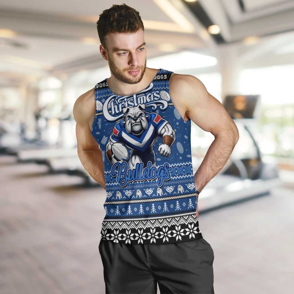Personalized Bulldogs Rugby Xmas Men Tank Top Australia NRL Mascot - Vibe Hoodie Shop