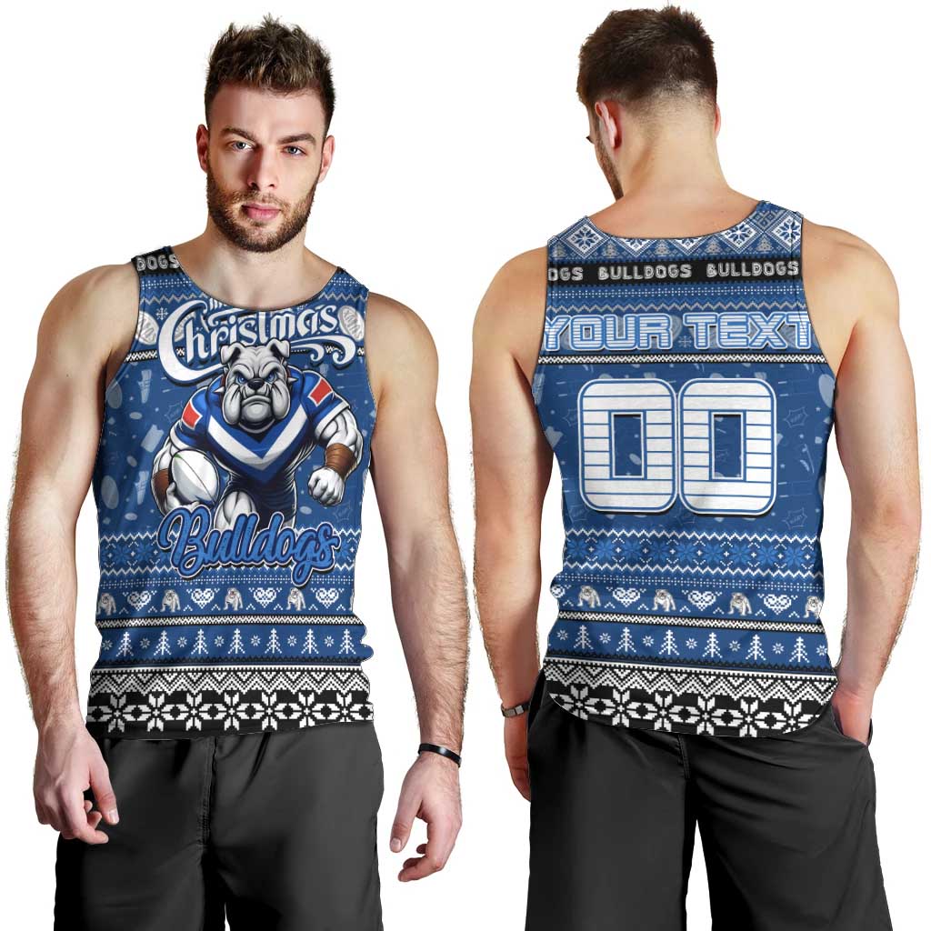 Personalized Bulldogs Rugby Xmas Men Tank Top Australia NRL Mascot - Vibe Hoodie Shop
