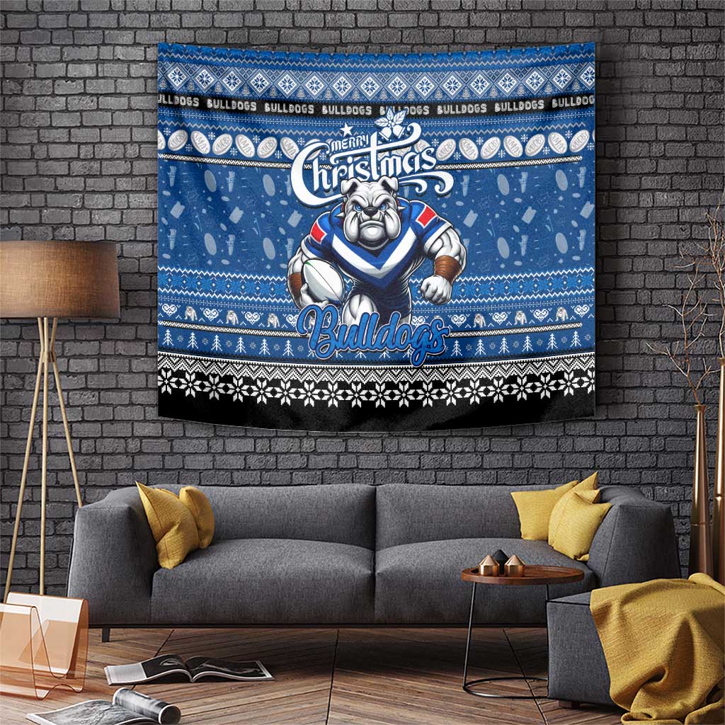 Bulldogs Rugby Xmas Tapestry Australia NRL Mascot - Vibe Hoodie Shop