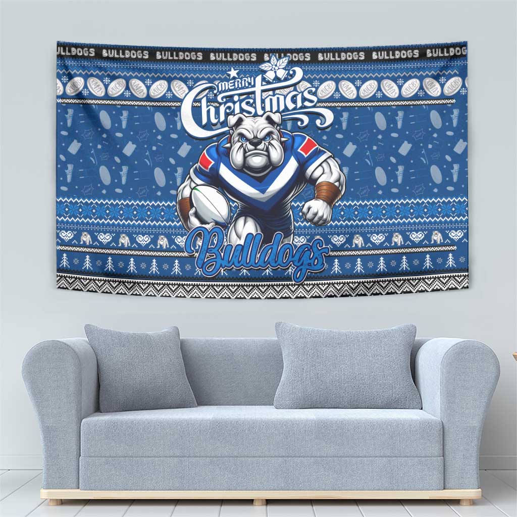 Bulldogs Rugby Xmas Tapestry Australia NRL Mascot - Vibe Hoodie Shop