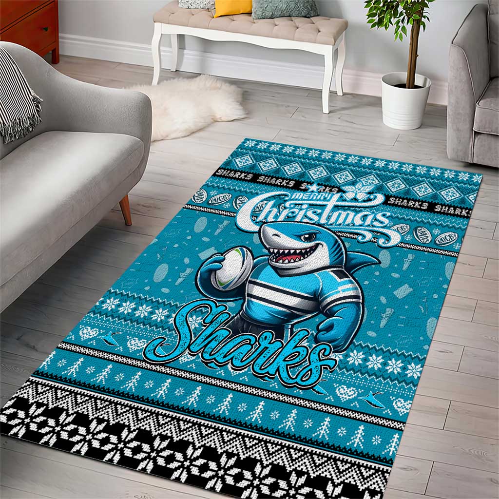 Sharks Rugby Xmas Area Rug Australia NRL Mascot - Vibe Hoodie Shop