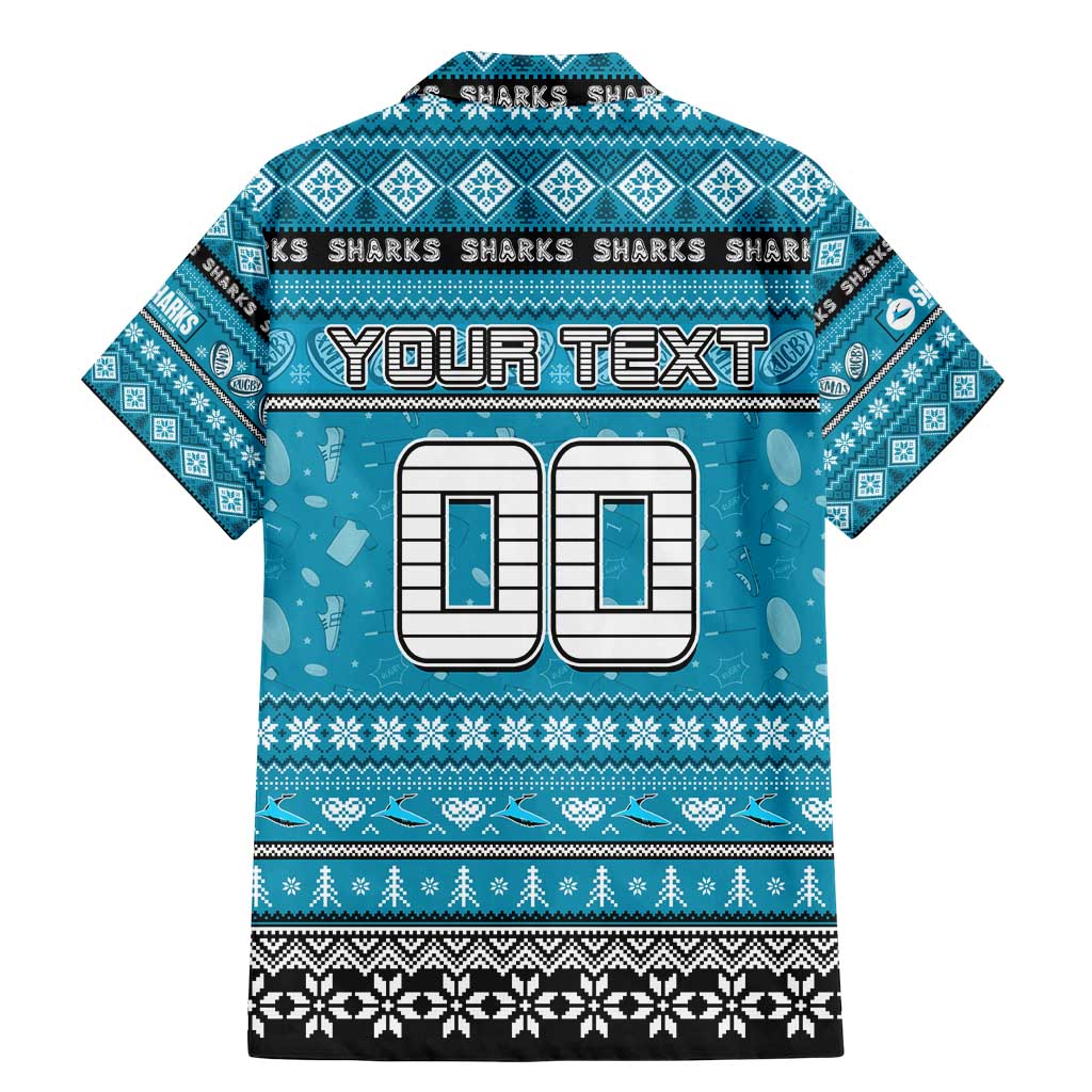 Personalized Sharks Rugby Xmas Family Matching Mermaid Dress and Hawaiian Shirt Australia NRL Mascot