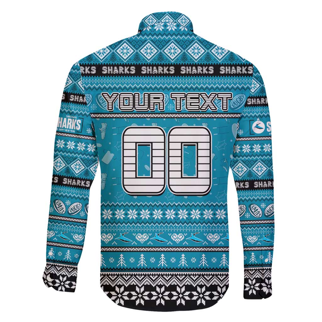 Personalized Sharks Rugby Xmas Family Matching Mermaid Dress and Hawaiian Shirt Australia NRL Mascot