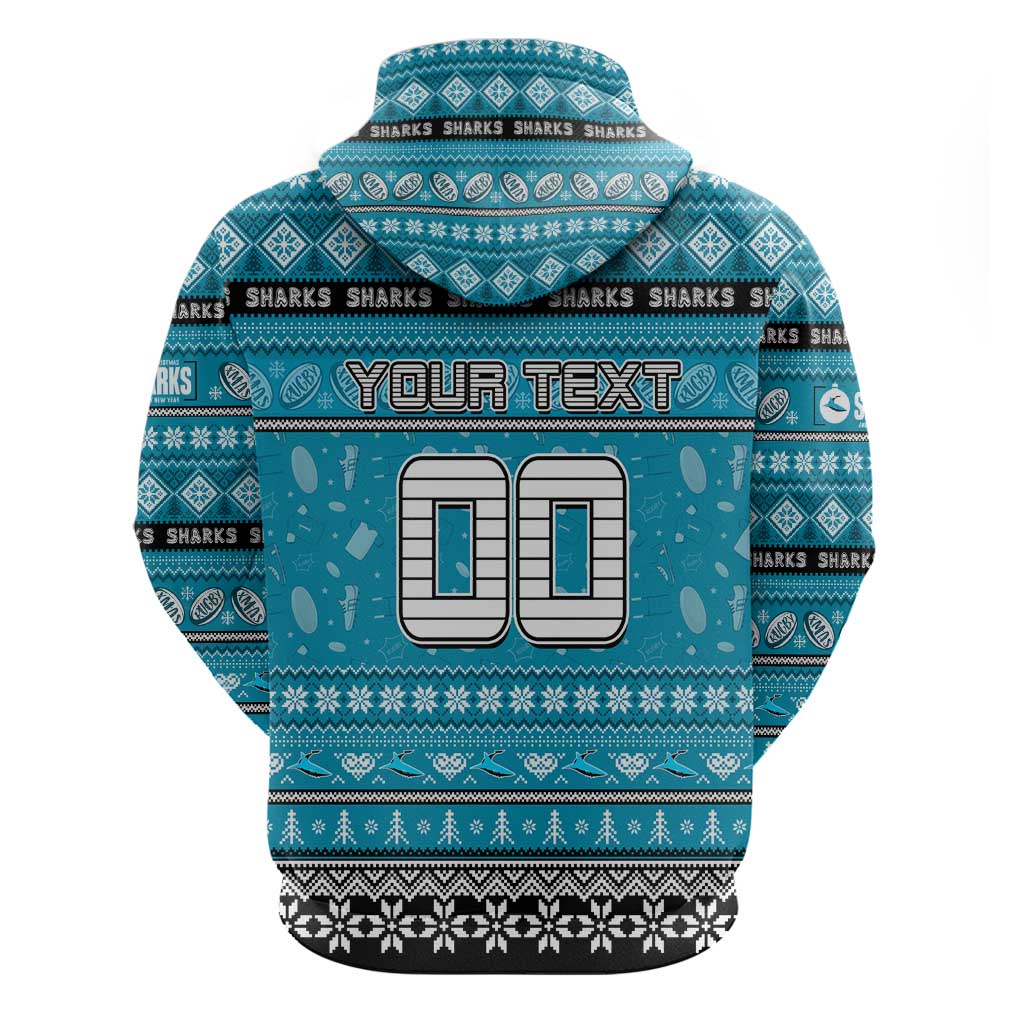 Personalized Sharks Rugby Xmas Hoodie Australia NRL Mascot - Vibe Hoodie Shop