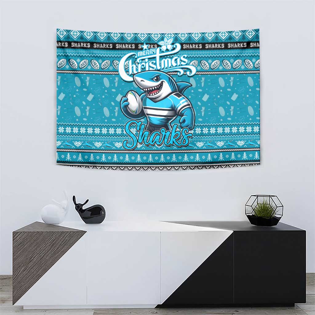 Sharks Rugby Xmas Tapestry Australia NRL Mascot - Vibe Hoodie Shop