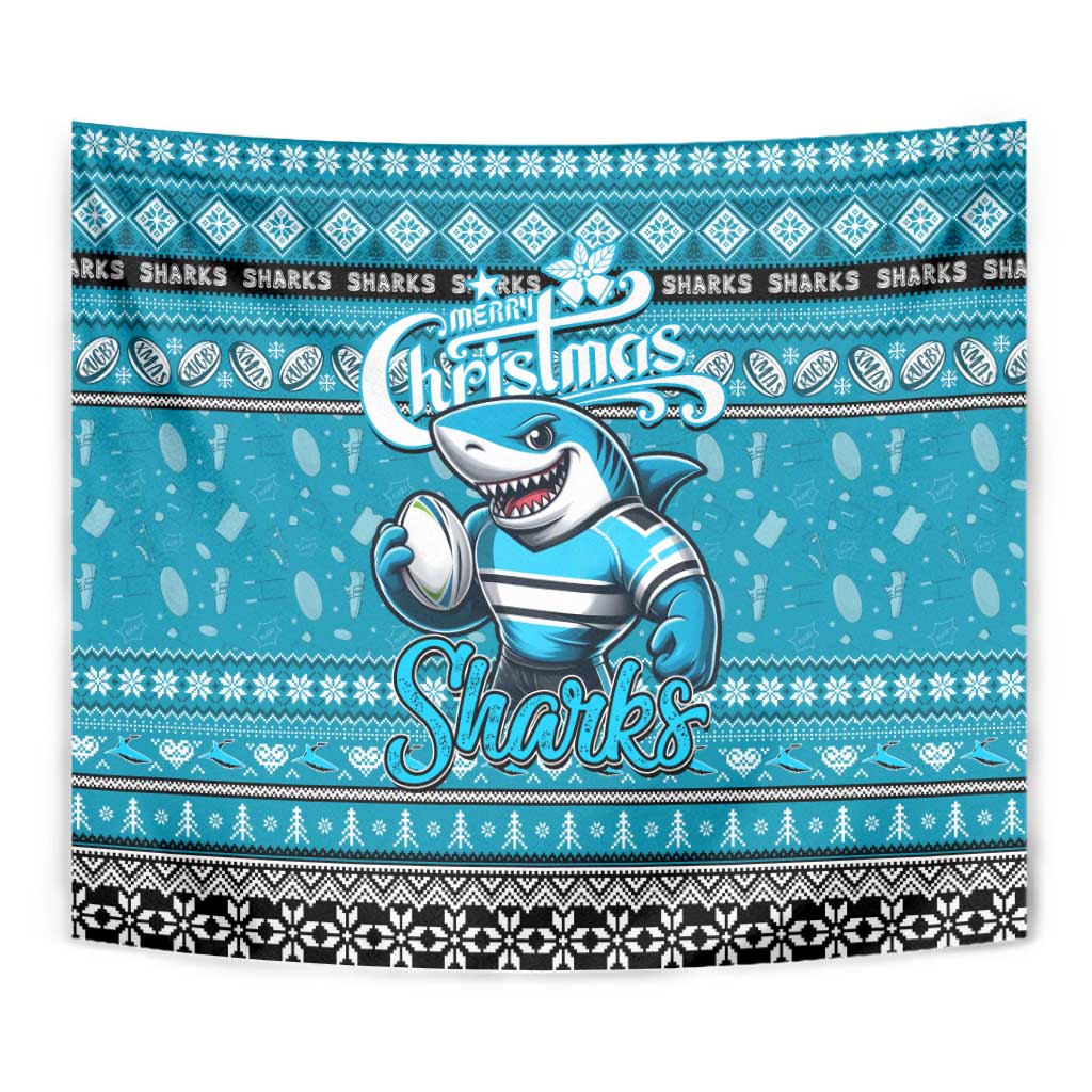 Sharks Rugby Xmas Tapestry Australia NRL Mascot - Vibe Hoodie Shop