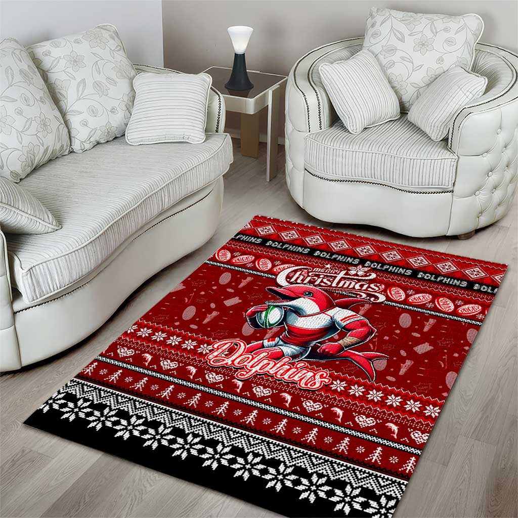 Dolphins Rugby Xmas Area Rug Australia NRL Mascot - Vibe Hoodie Shop