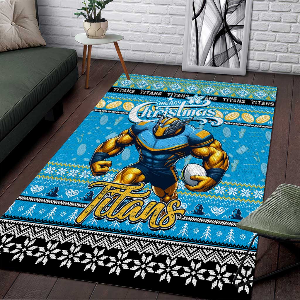 Titans Rugby Xmas Area Rug Australia NRL Mascot - Vibe Hoodie Shop