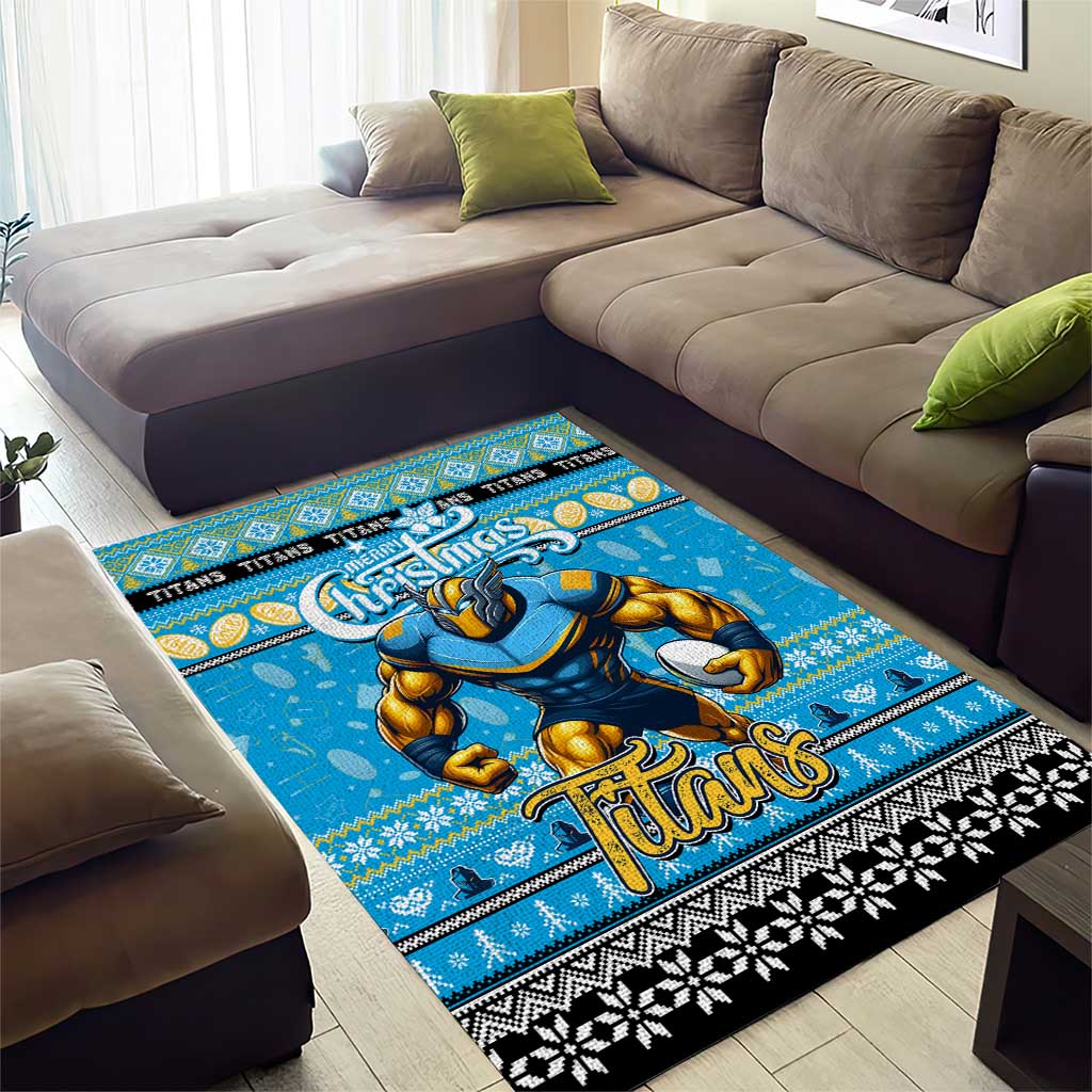 Titans Rugby Xmas Area Rug Australia NRL Mascot - Vibe Hoodie Shop