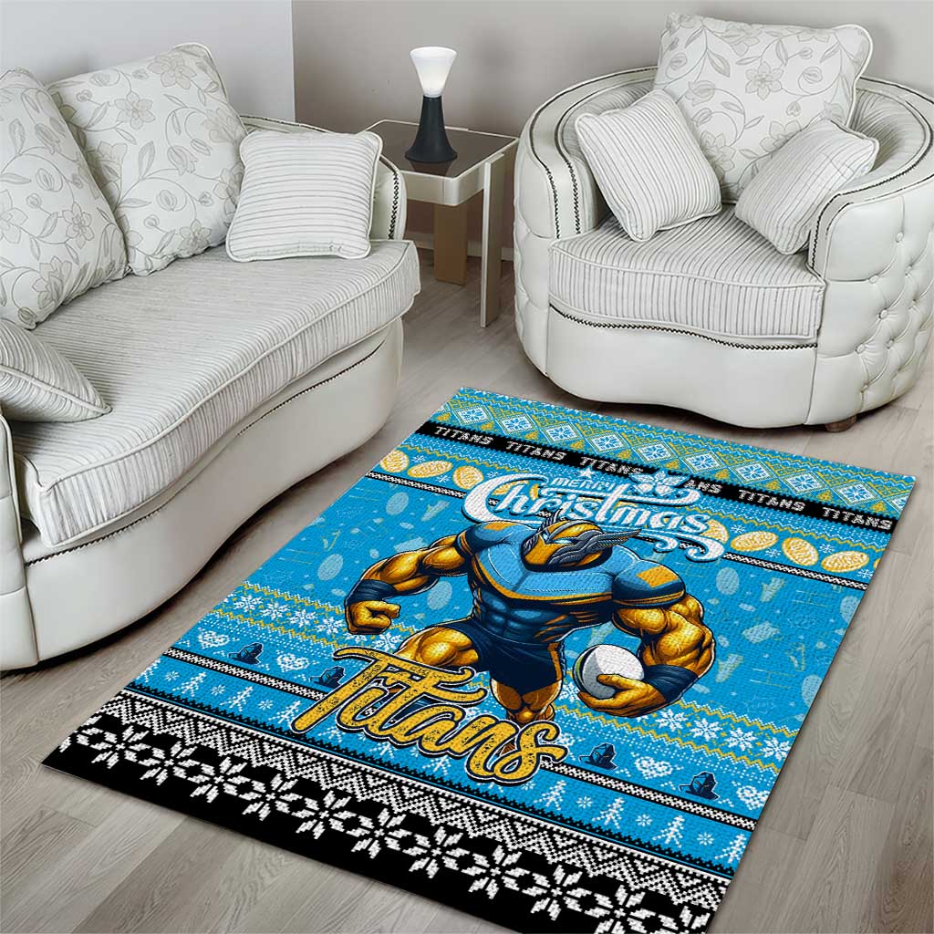 Titans Rugby Xmas Area Rug Australia NRL Mascot - Vibe Hoodie Shop