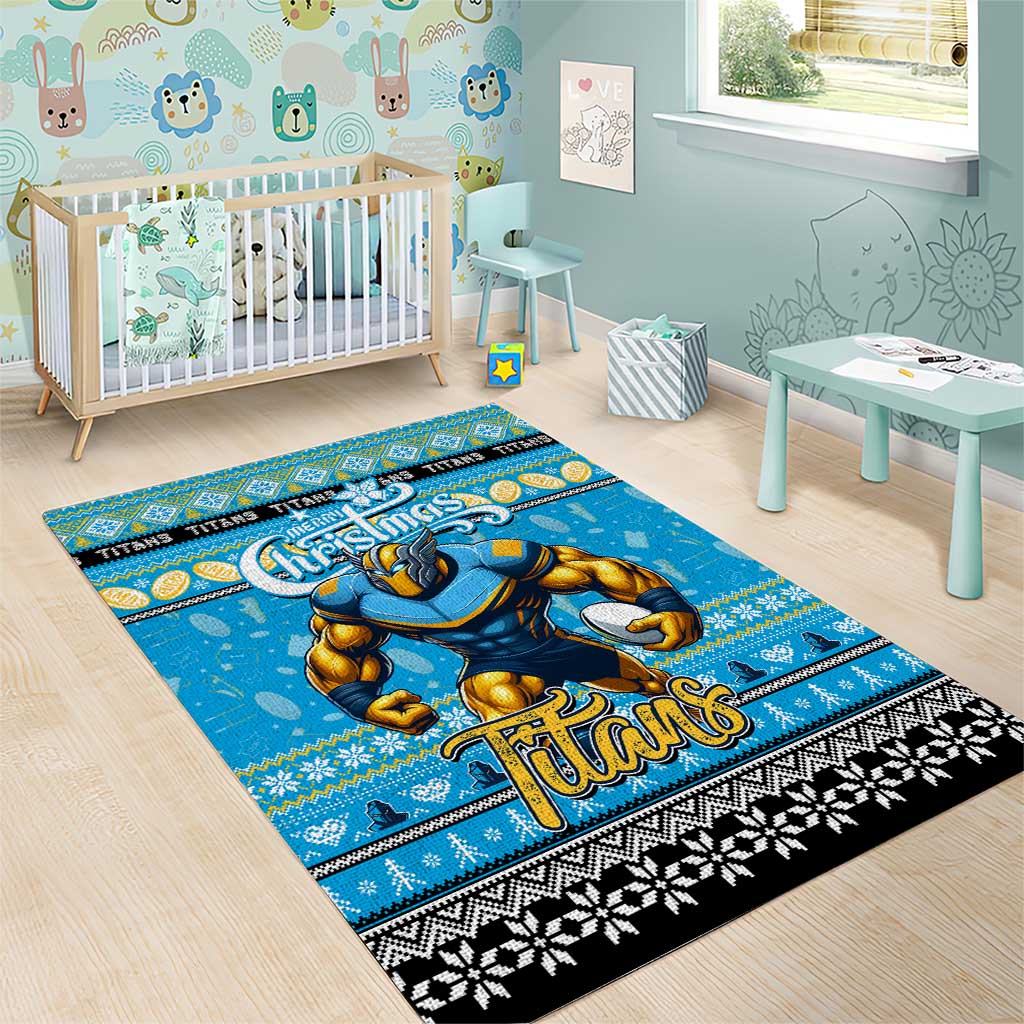 Titans Rugby Xmas Area Rug Australia NRL Mascot - Vibe Hoodie Shop