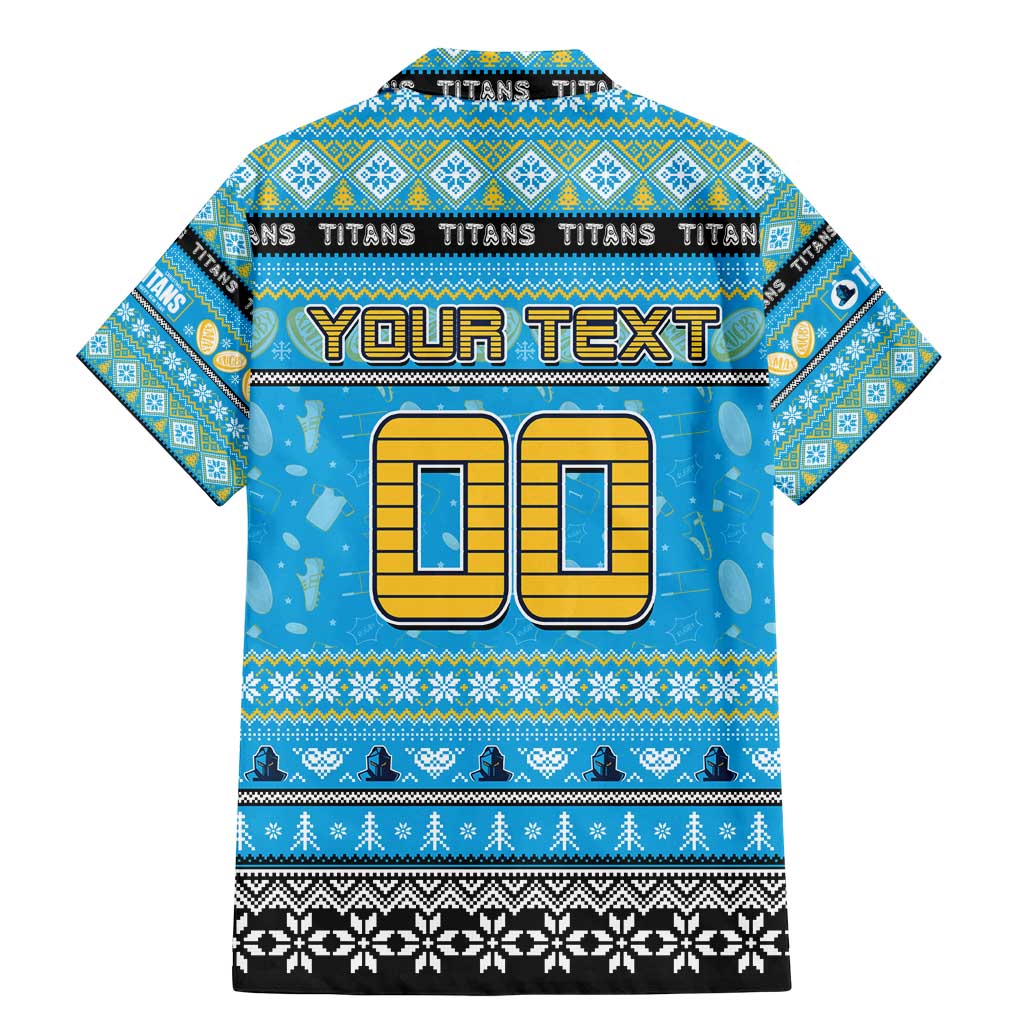 Personalized Titans Rugby Xmas Family Matching Mermaid Dress and Hawaiian Shirt Australia NRL Mascot