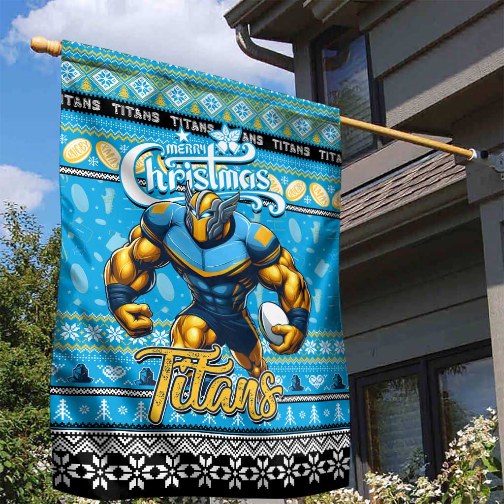 Titans Rugby Xmas Garden Flag Australia NRL Mascot - Vibe Hoodie Shop