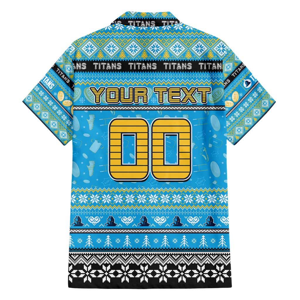 Personalized Titans Rugby Xmas Hawaiian Shirt Australia NRL Mascot - Vibe Hoodie Shop