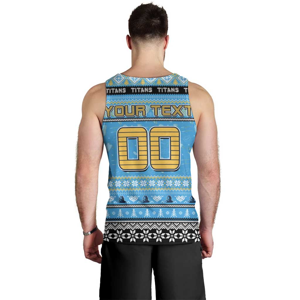 Personalized Titans Rugby Xmas Men Tank Top Australia NRL Mascot - Vibe Hoodie Shop