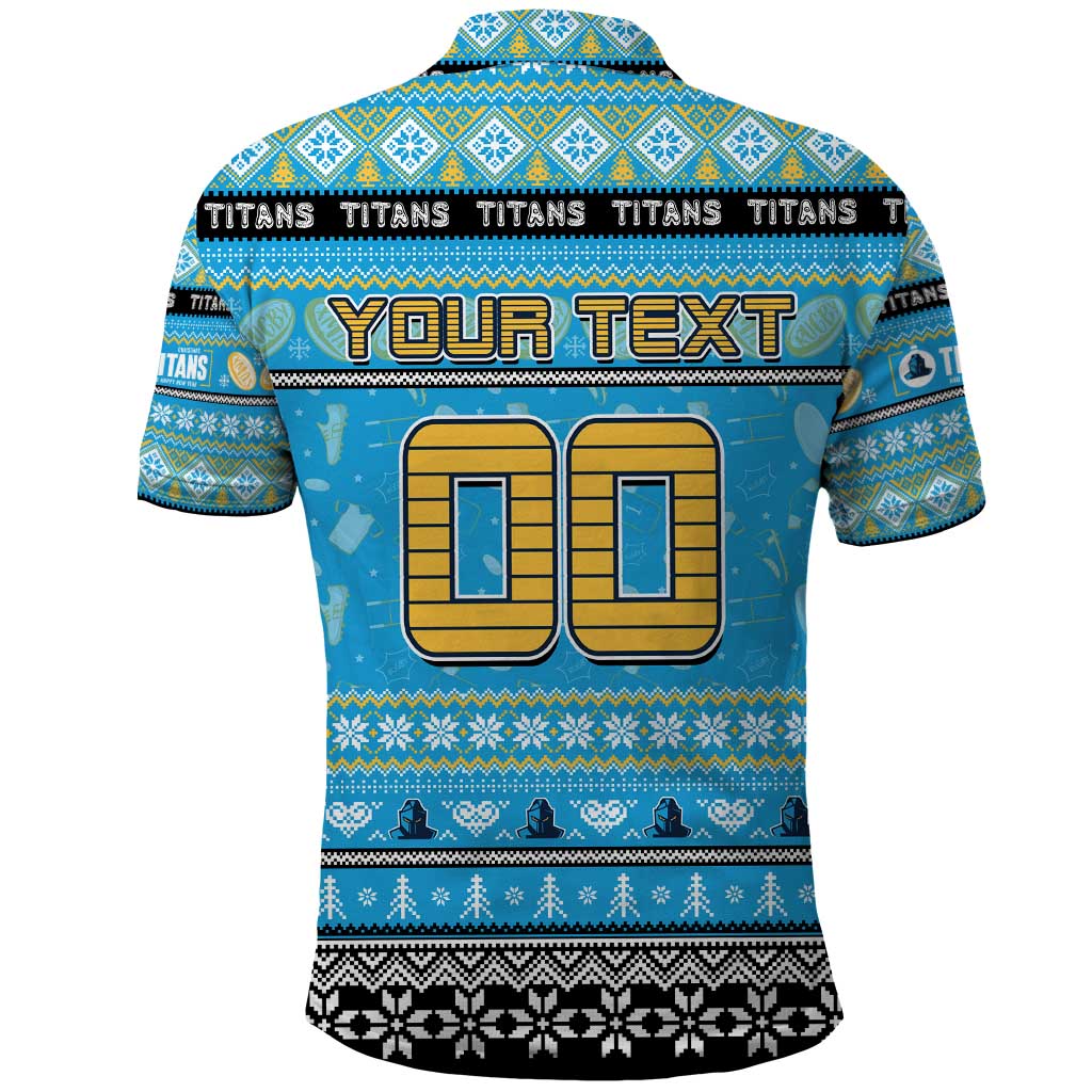 Personalized Titans Rugby Xmas Polo Shirt Australia NRL Mascot - Vibe Hoodie Shop